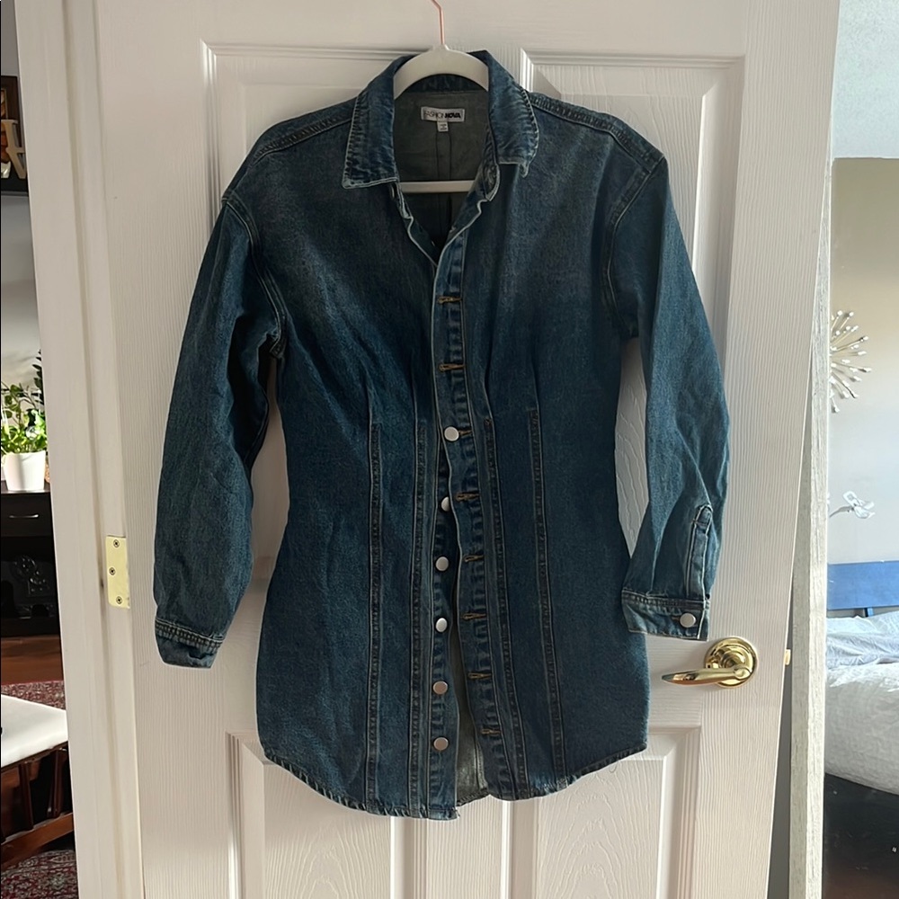 Fashion Nova Denim Button-Up Dress
